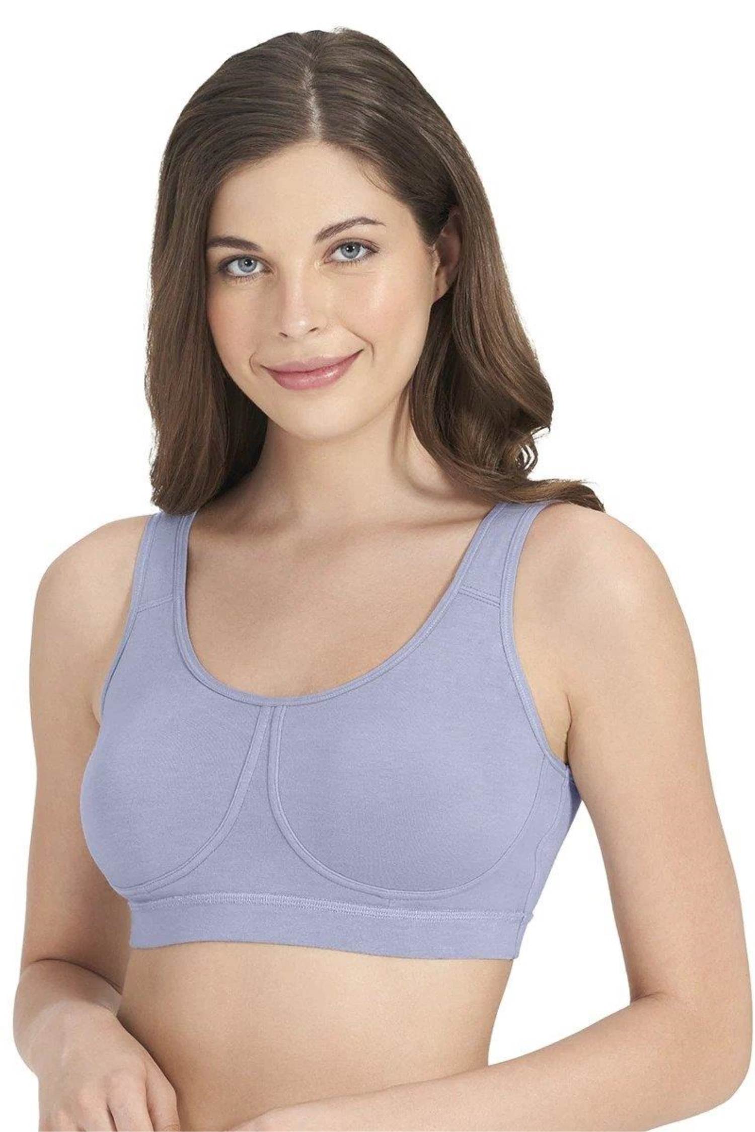 Buy Amante Double Layered Non Wired Full Coverage Cami Bra - Blue