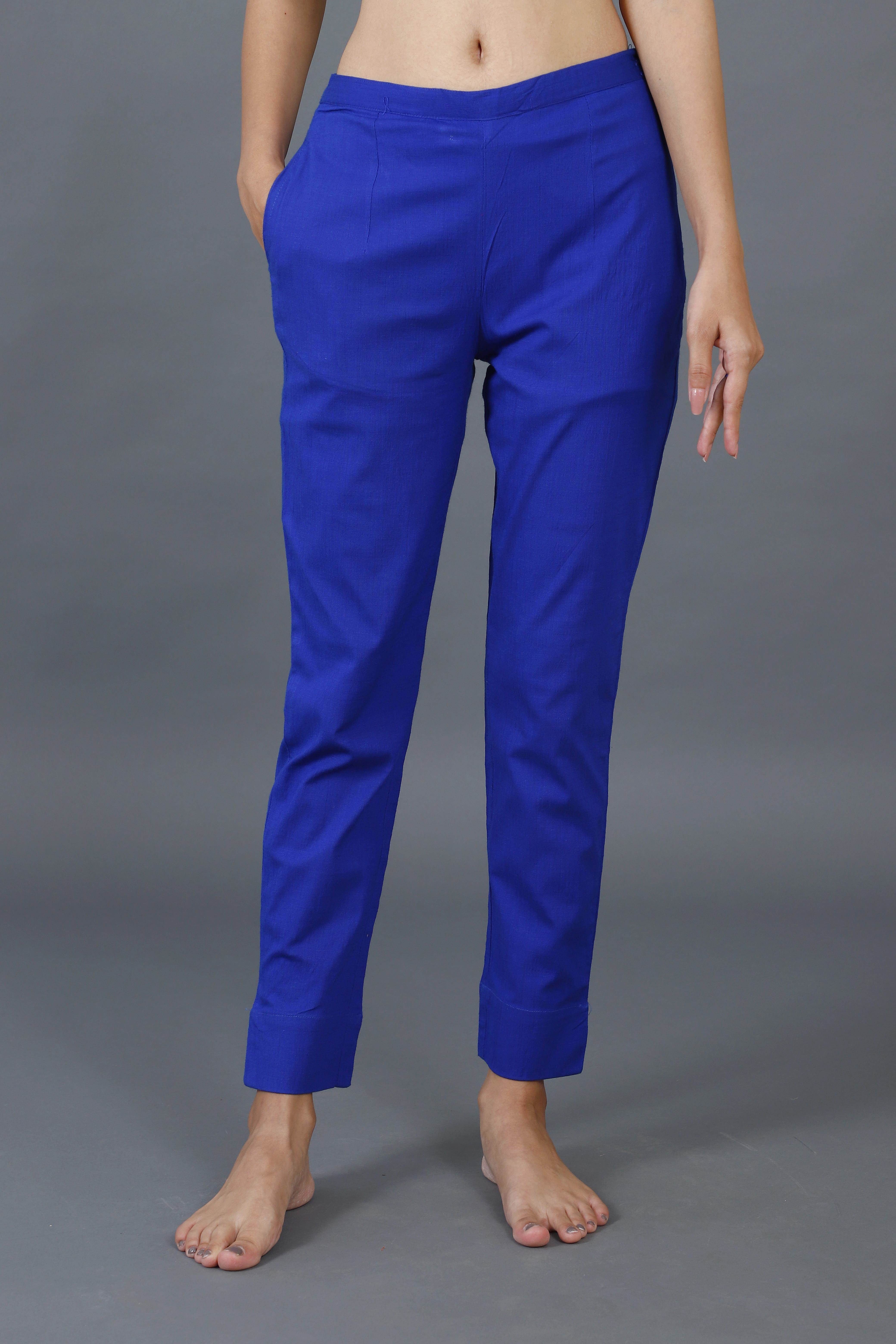 Pieces cord high waisted wide leg trousers co-ord in royal blue | ASOS